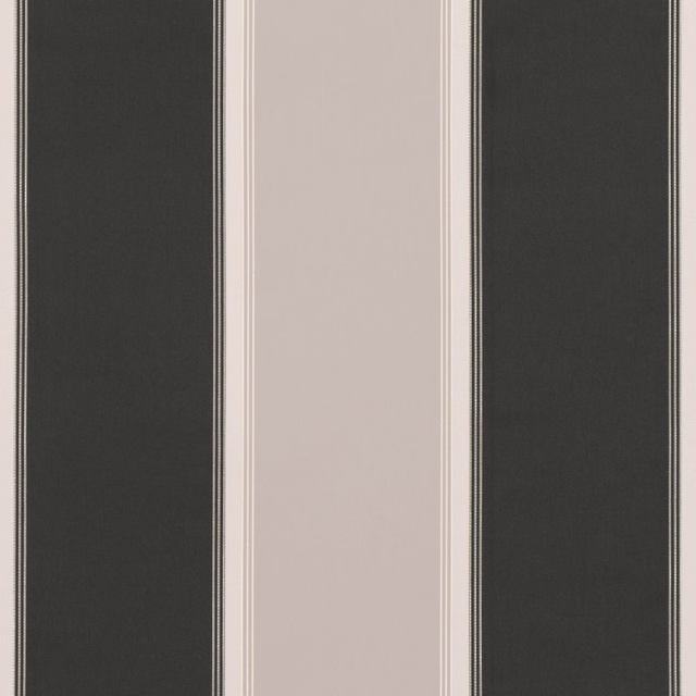 Charcoal and taupe vertical stripe fabric with fine linear borders and subtle texture