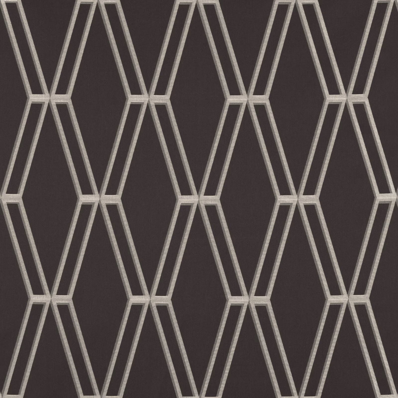 Dark charcoal textile with pale grey interlocking diamond lines and a tactile woven surface