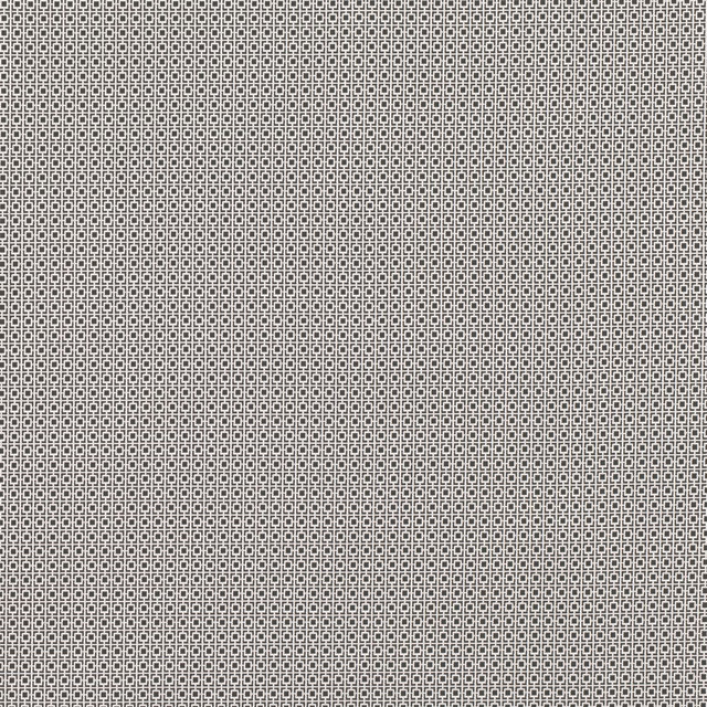 Cool slate-grey woven fabric with a dense pale linked-square geometric motif