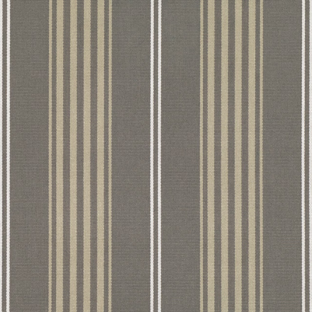 Charcoal taupe woven fabric with narrow beige and cream vertical stripes
