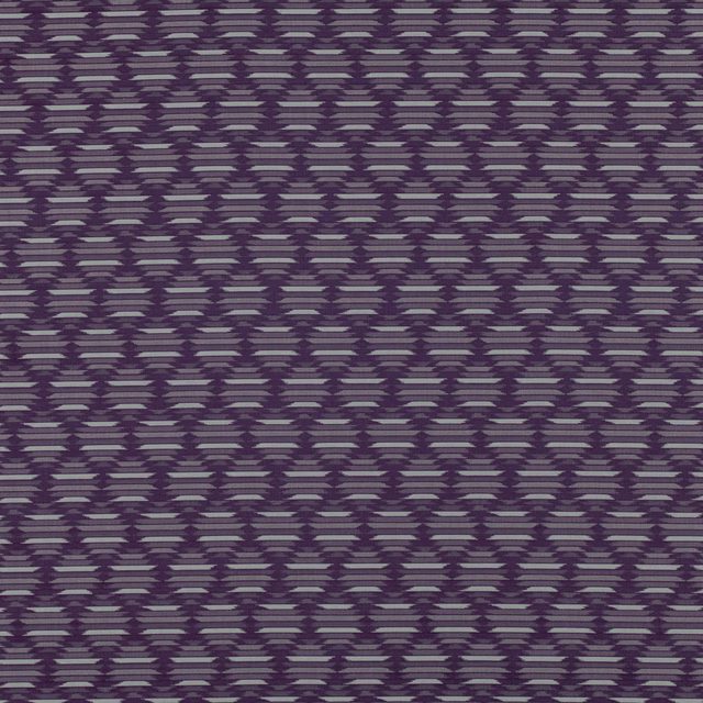 Deep acai purple woven fabric with small plum, grey and lilac geometric flecks