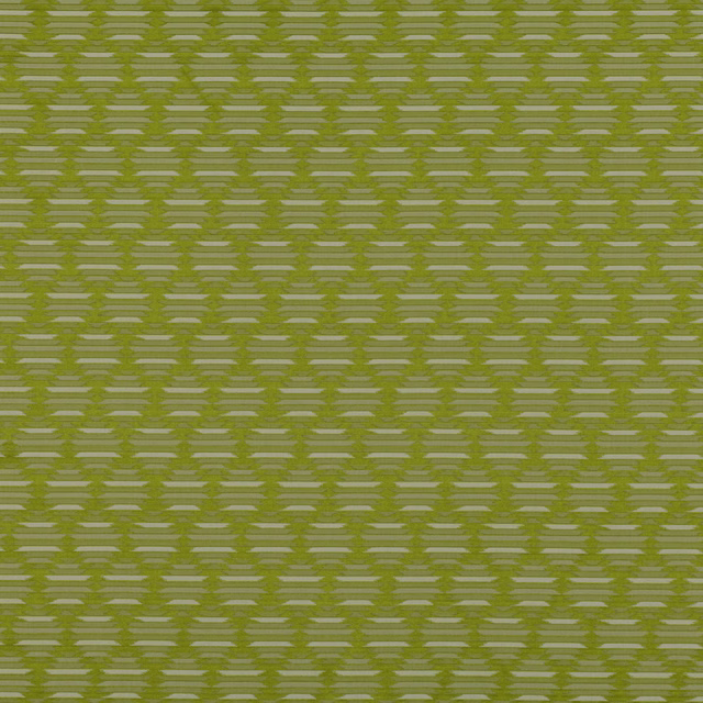 Muted basil olive fabric with pale broken horizontal dashes and a softly textured weave