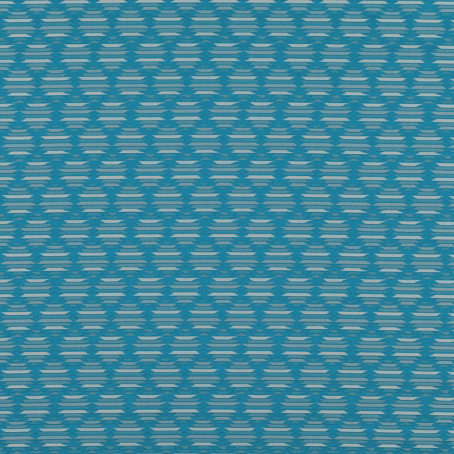 Cool teal woven swatch with fine pale horizontal geometric dashes