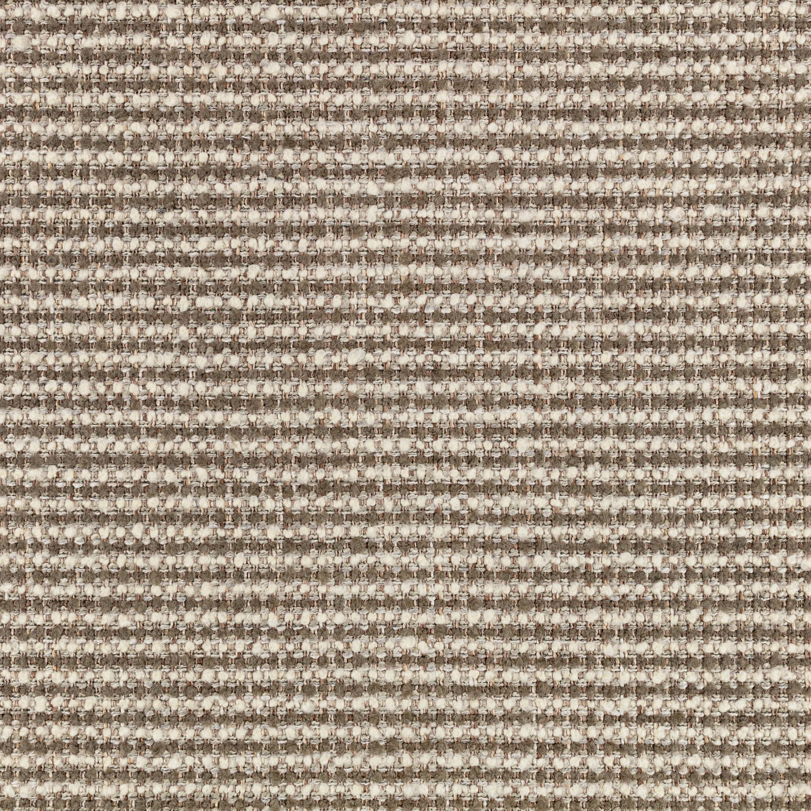 Warm taupe woven upholstery fabric with ivory flecks and a dense nubby texture