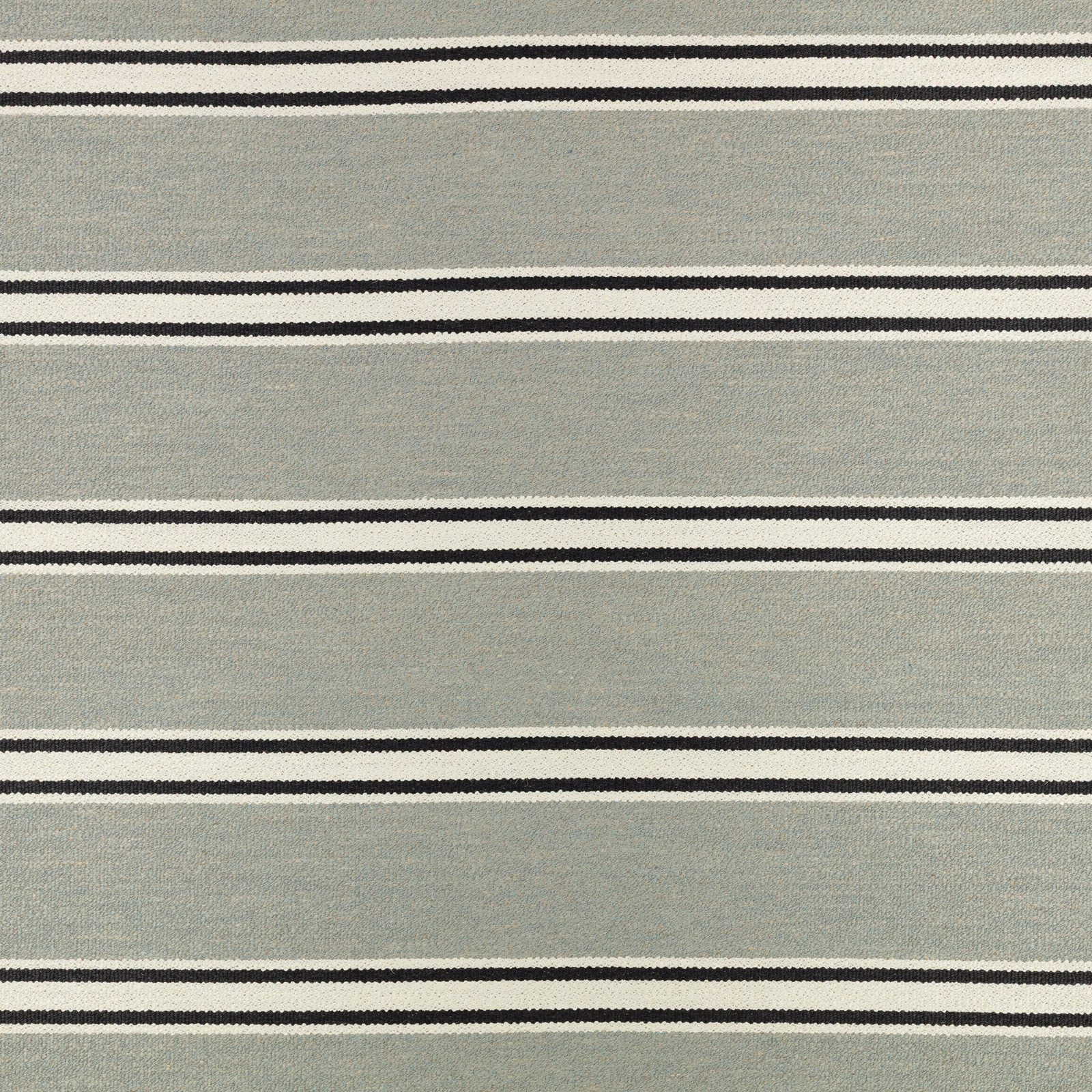 Pale seaglass green woven ground with repeated charcoal horizontal stripes