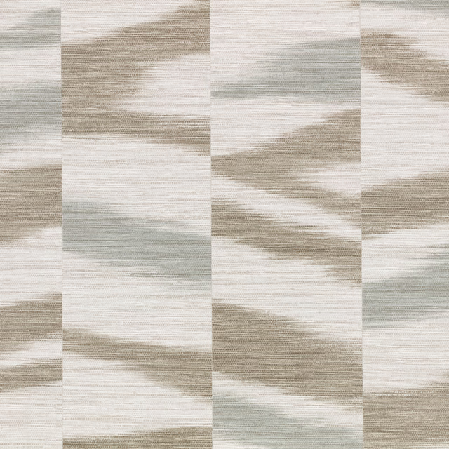 Muted sage-grey, taupe and ivory stepped bands with fine horizontal striations