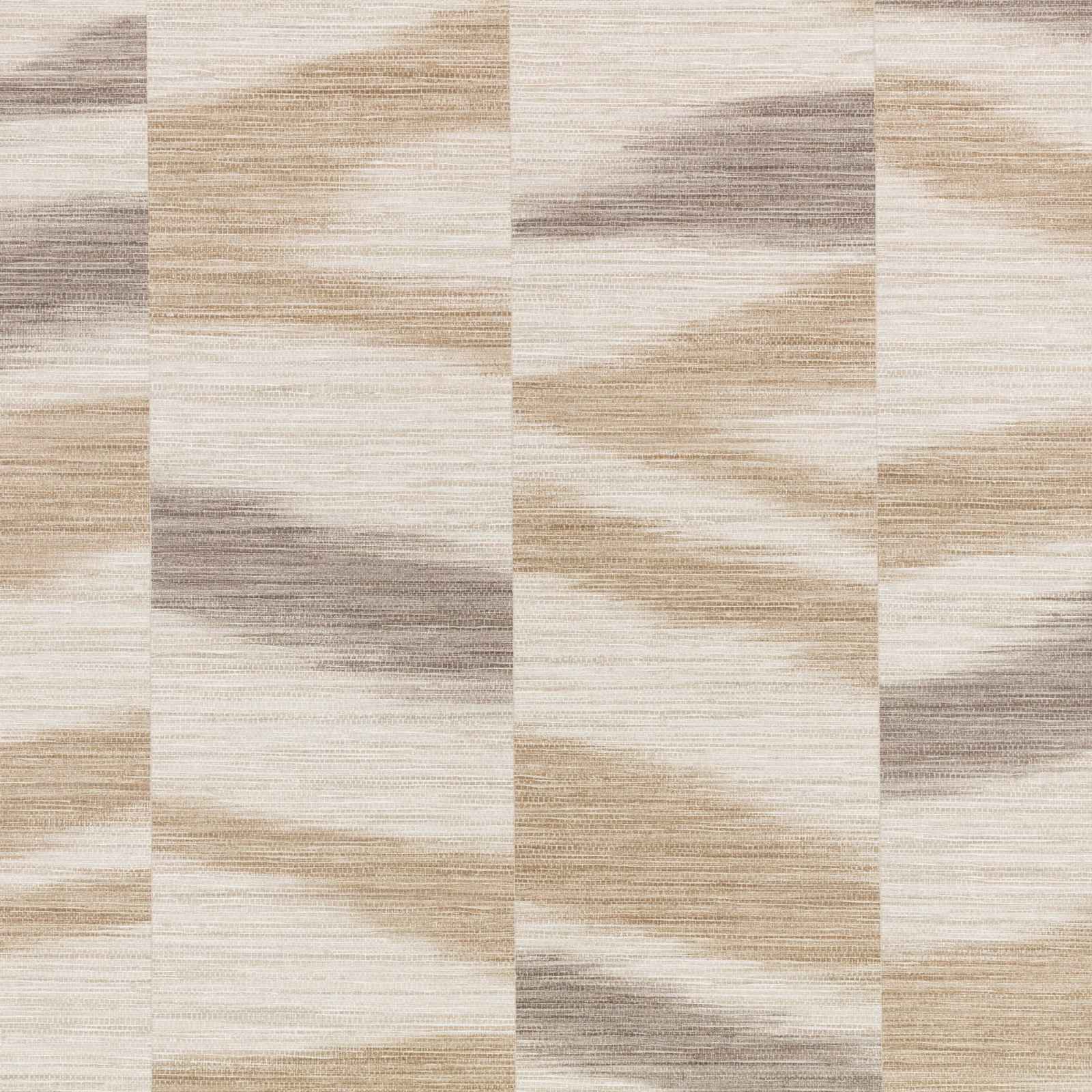 Warm twine wallpaper with taupe geometric blocks and fine horizontal striations