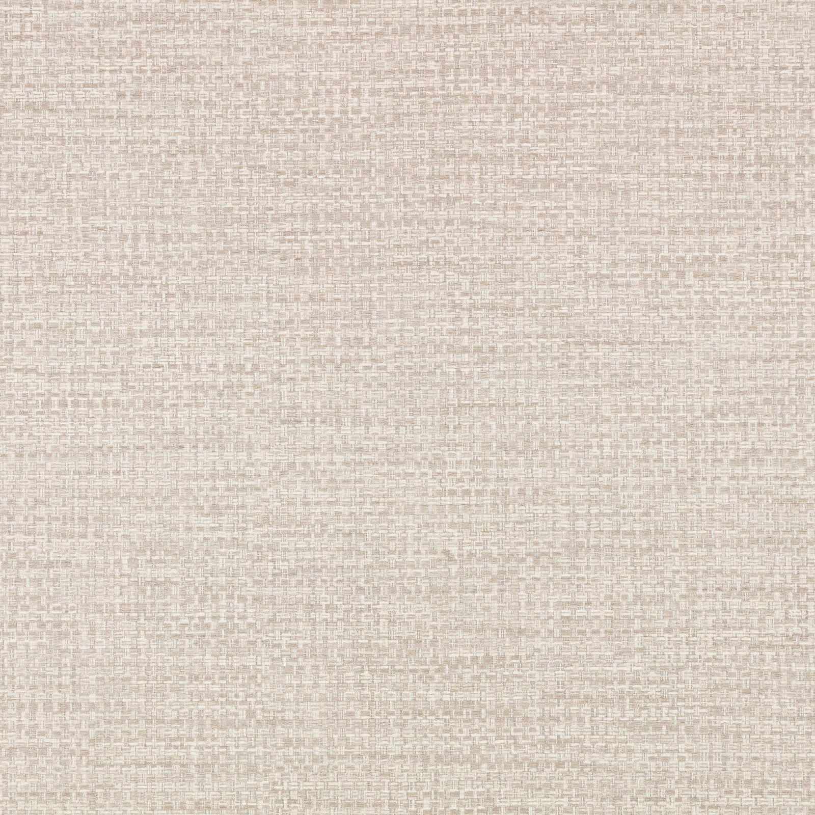 Pale greige wallpaper with a tiny woven grid and softly mottled surface
