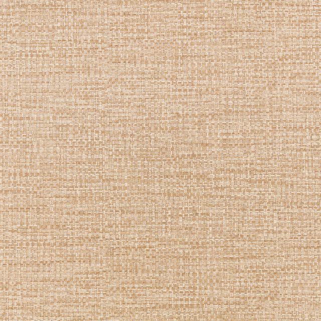 Warm tawny beige wallpaper with fine cream crosshatched woven-effect texture