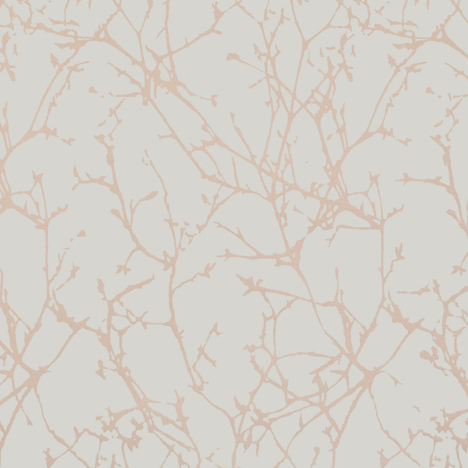 Pale eau de nil wallpaper with delicate blush-taupe branching tracery