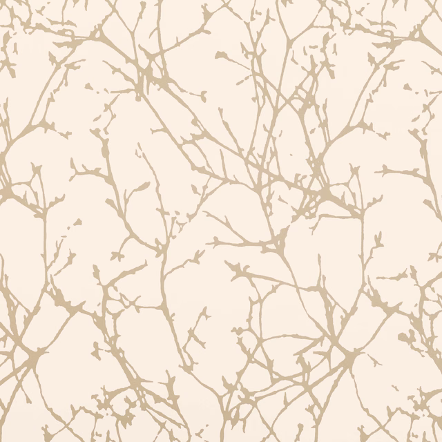 Warm oyster wallpaper with fine taupe branching lines crossing in an airy network