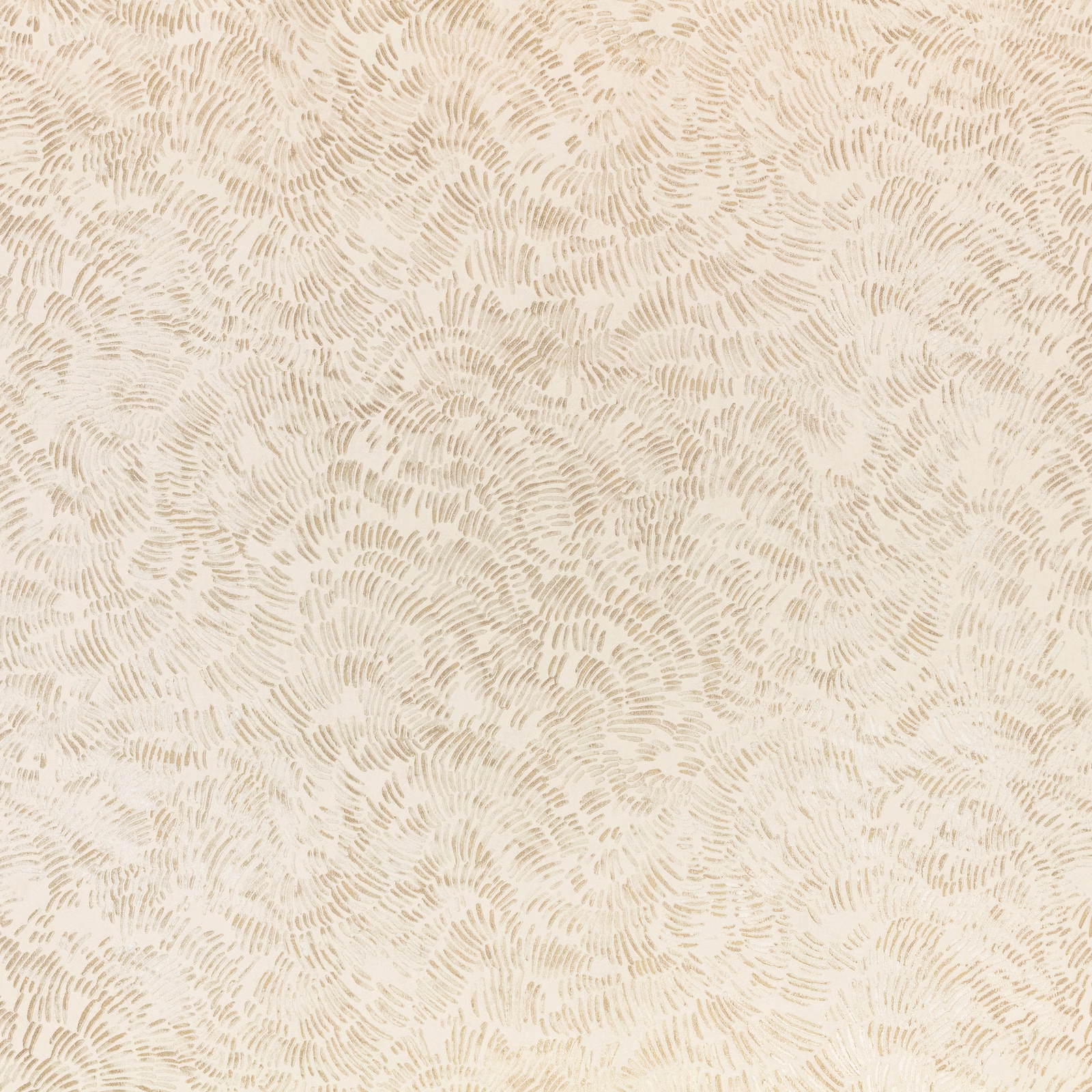 Shell cream wallpaper with delicate warm beige, hand-drawn-looking dash motifs