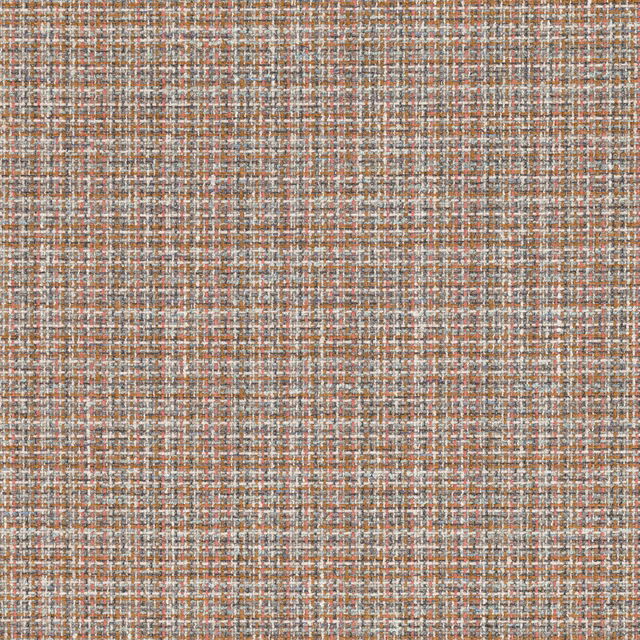 Muted flamingo pink woven grid with cream, grey and rust threads