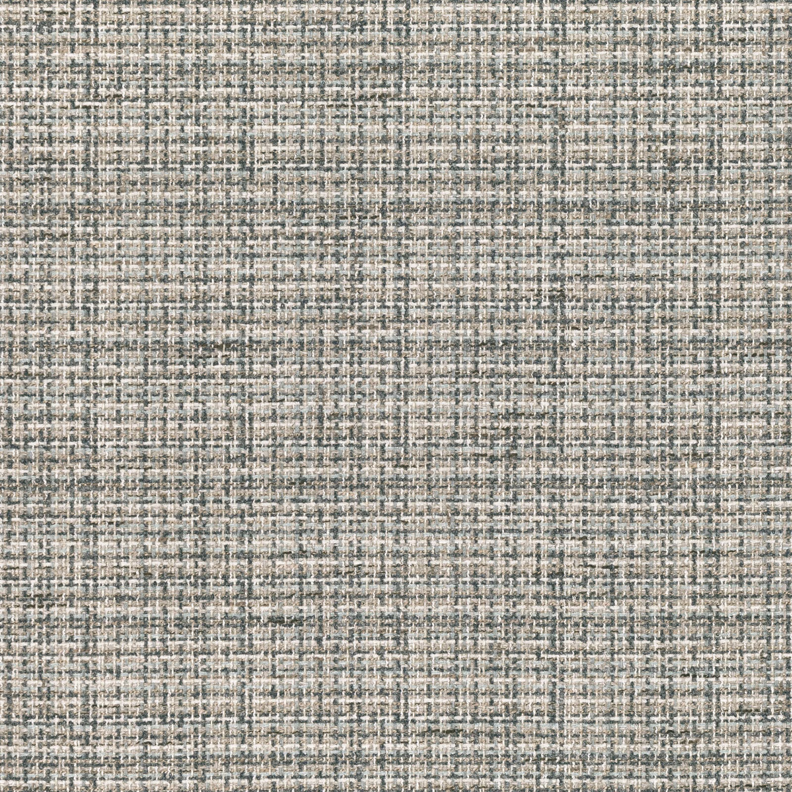 Warm stucco taupe woven textile with charcoal flecks and irregular gridded texture