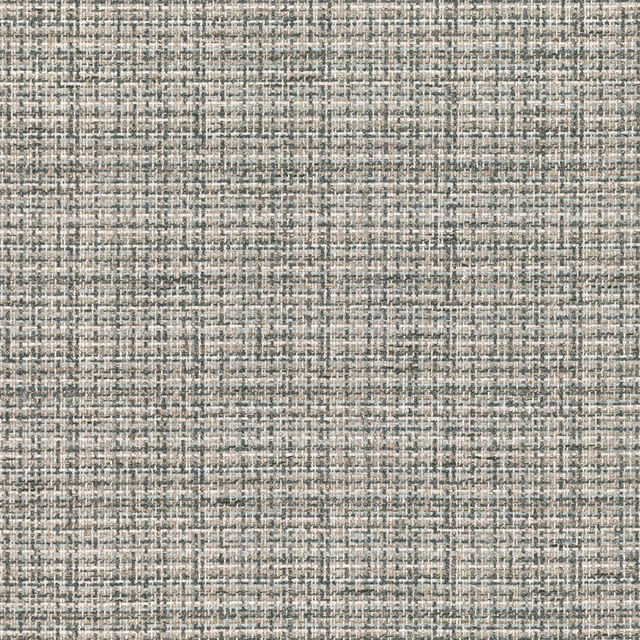Warm stucco taupe woven textile with charcoal flecks and irregular gridded texture
