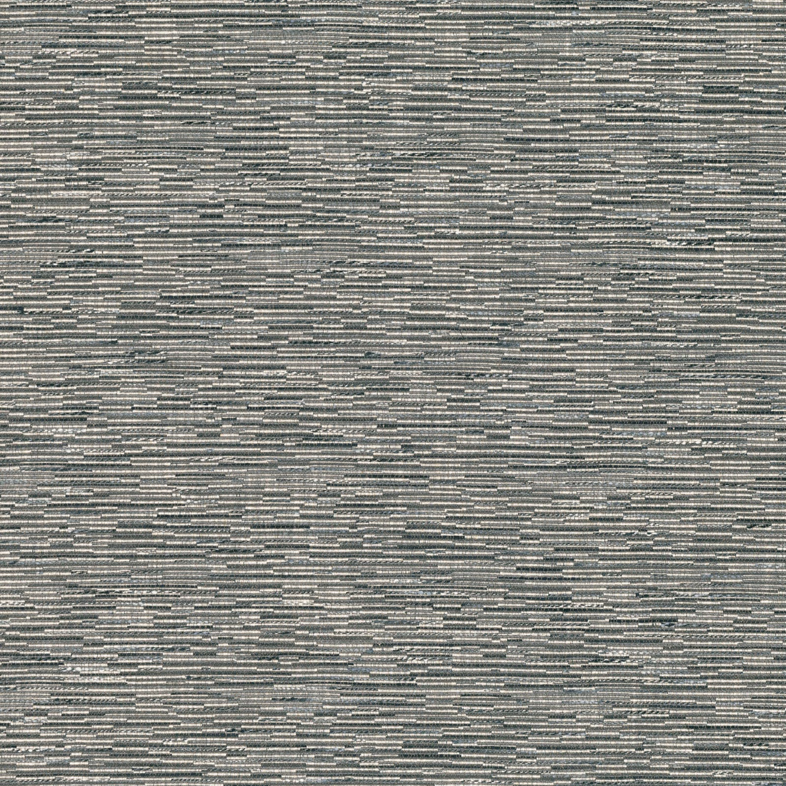 Cool slate-grey woven swatch with irregular horizontal charcoal and pale threads