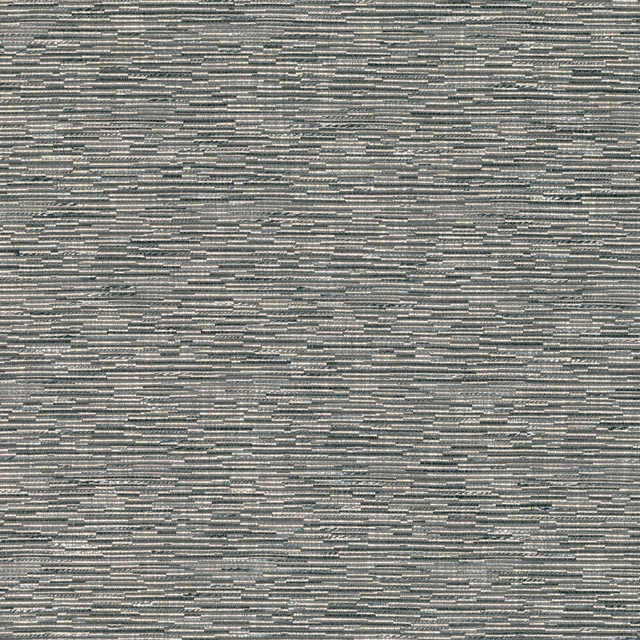 Cool slate-grey woven swatch with irregular horizontal charcoal and pale threads