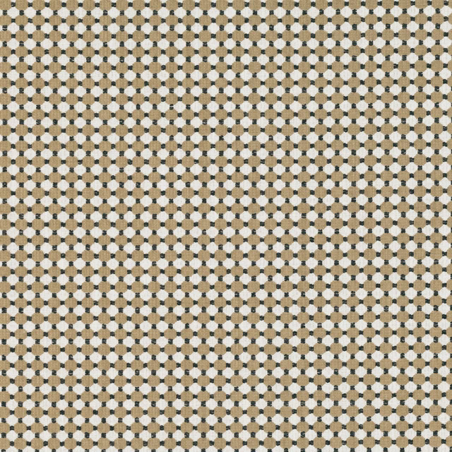 Warm beige, cream and charcoal small-scale geometric woven fabric texture