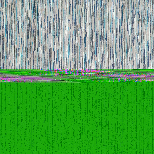 Cool blue and aqua vertical streaks over a pale, textured woven ground