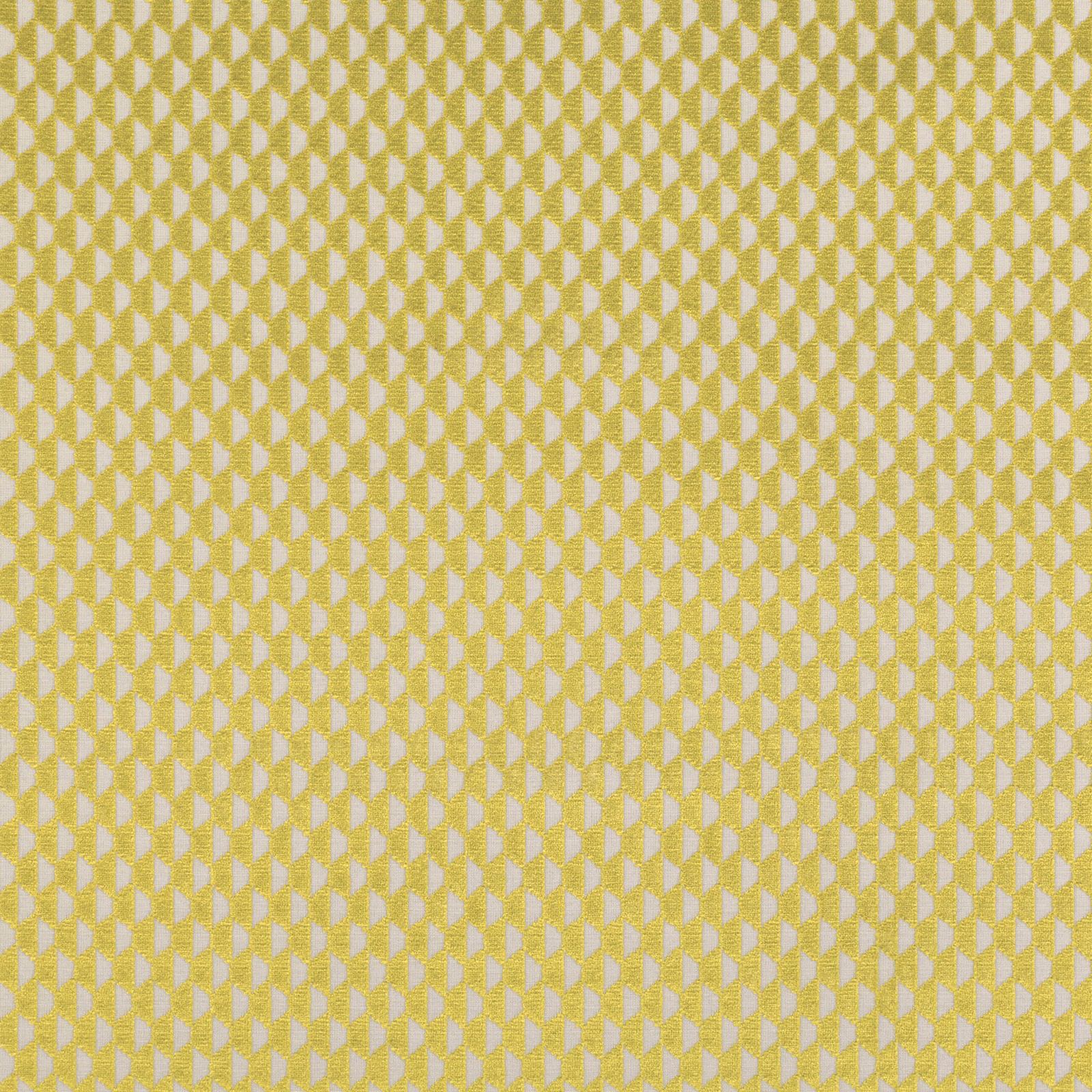 Muted cactus-gold and ivory geometric textile with a softly textured woven surface
