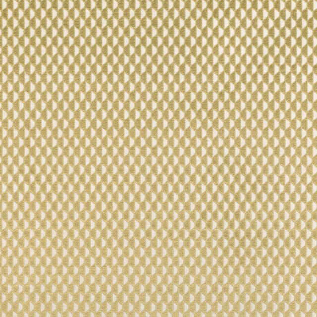 Cumin-gold woven fabric with repeating cream diamond motifs and tactile texture