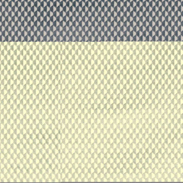 Gunmetal and ivory geometric woven fabric with a tightly repeating diamond motif