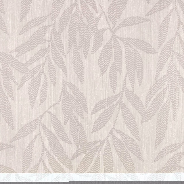 Pale opal grey wallpaper with delicate trailing leaves and fine vertical texture