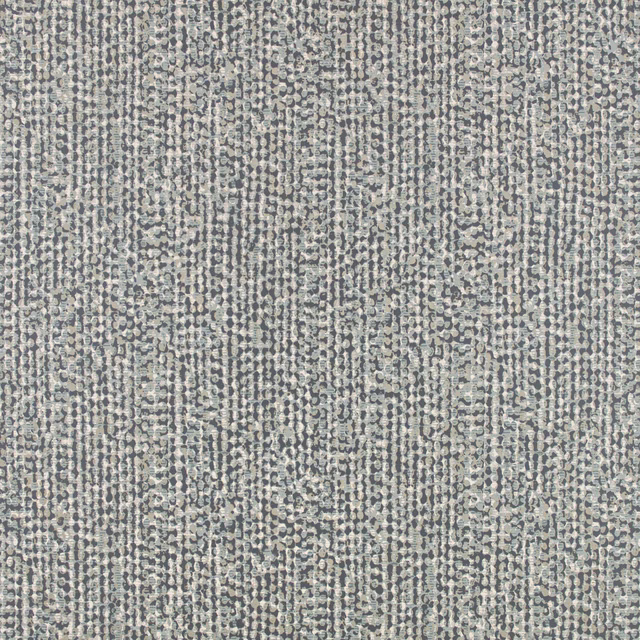 Close-up of cool blue-grey wallpaper with fine vertical mottled lines and cream flecks