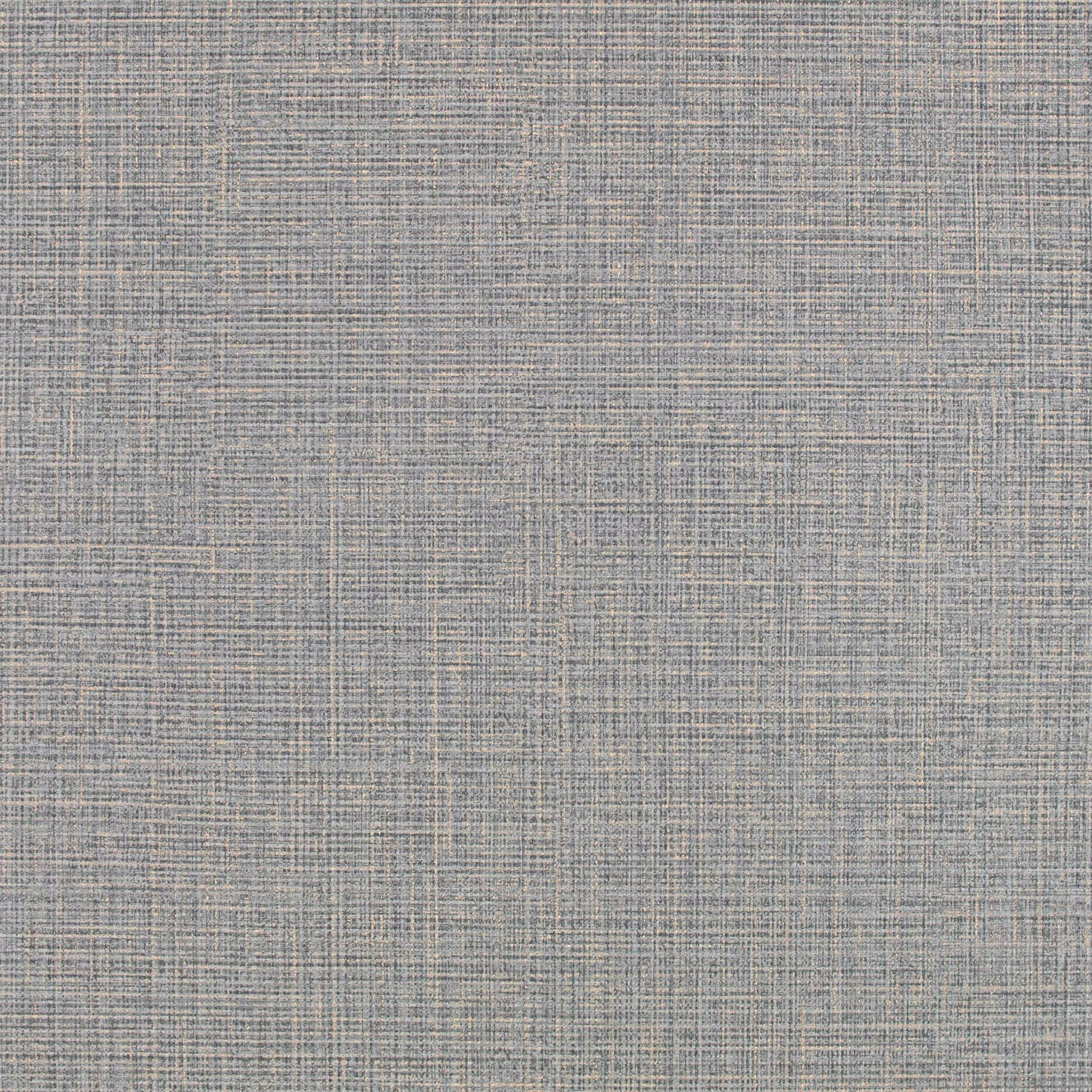 Cool blue-grey wallpaper with fine taupe crosshatch texture and subtle woven-looking lines