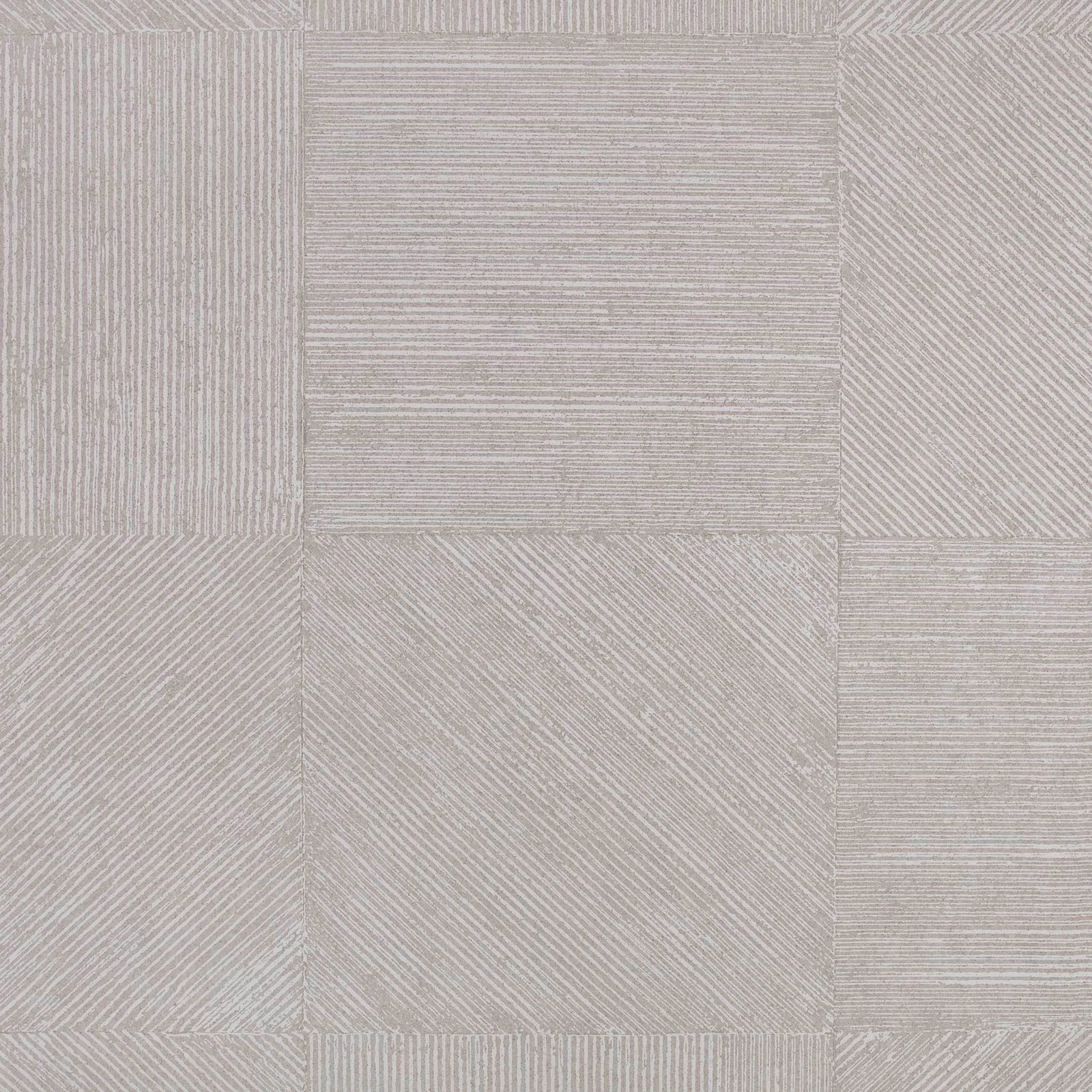 Pale taupe-grey geometric wallpaper with fine horizontal, diagonal and vertical lines