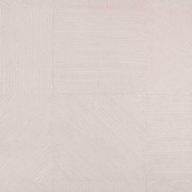 Pale silver-grey wallpaper with subtle geometric panels and fine directional linework