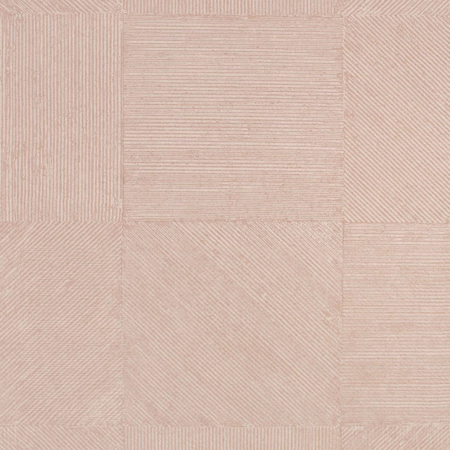 Pale wild-rose pink wallpaper with tonal geometric blocks and fine diagonal lines