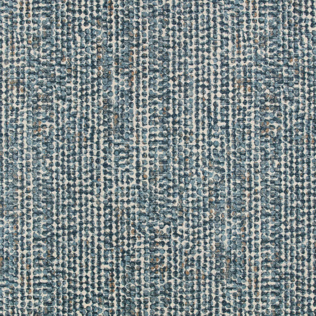 Muted blue-grey woven fabric with ivory flecks and irregular vertical texture