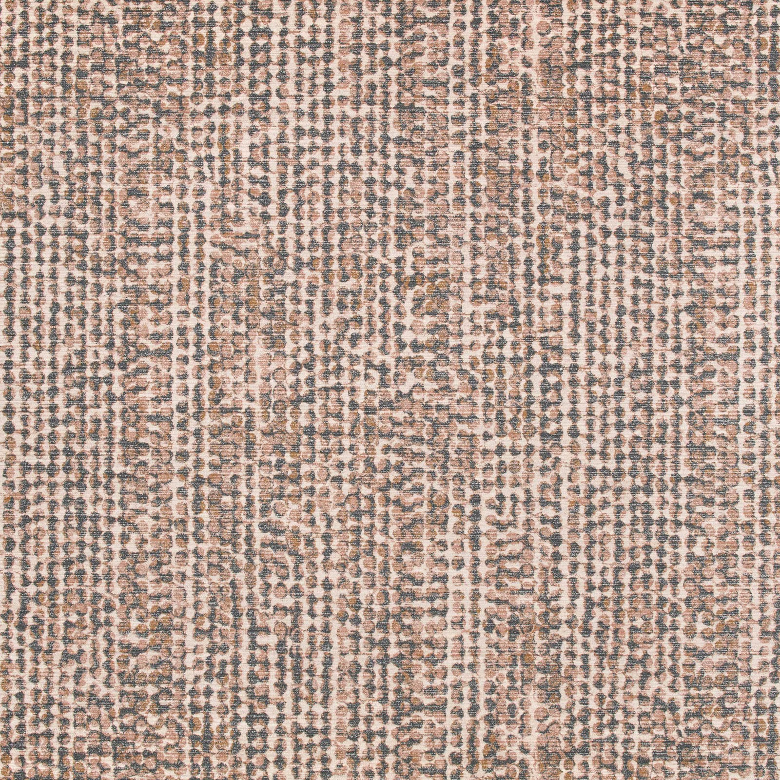Blush taupe woven fabric with charcoal flecks and an irregular vertical grid texture