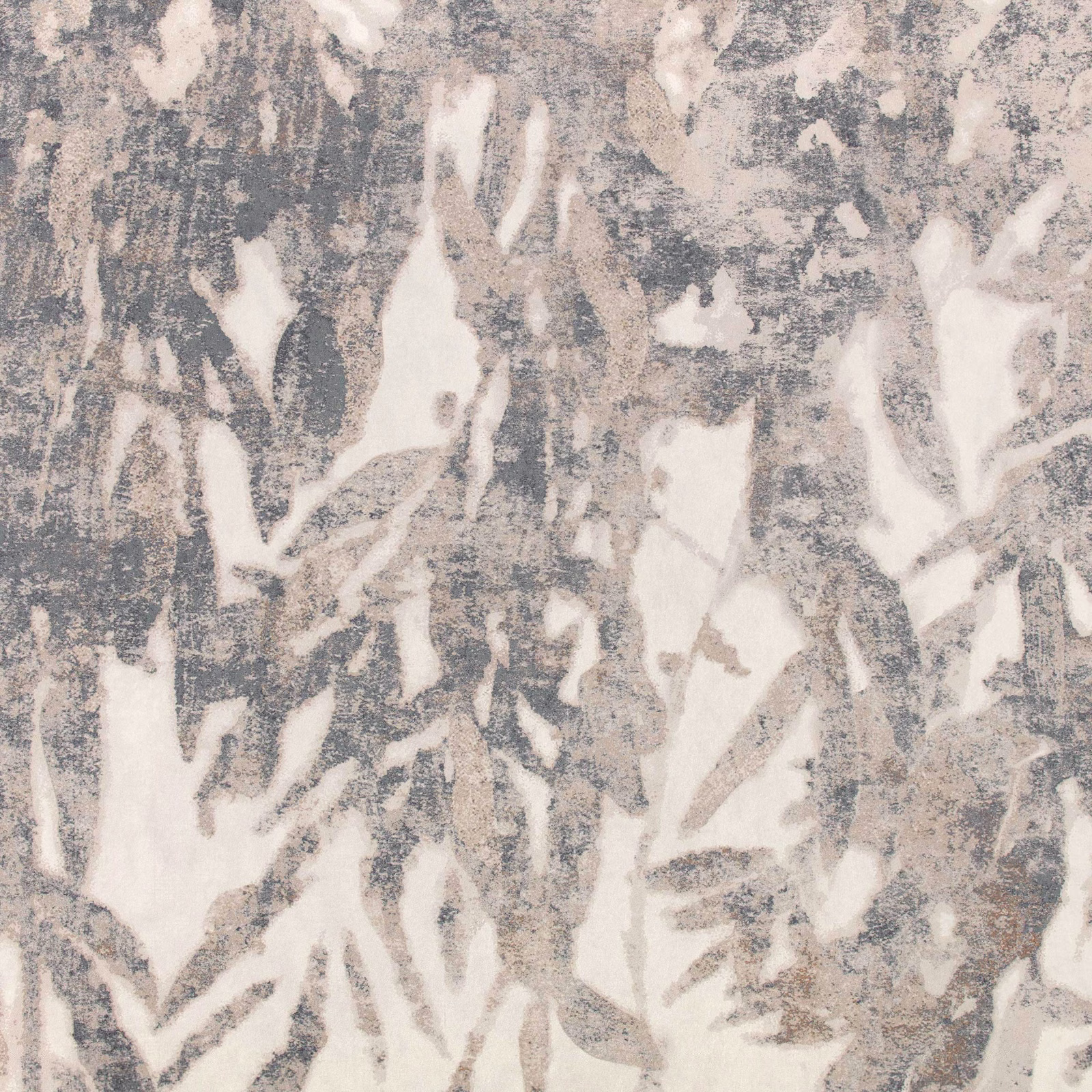 Chalky grey, taupe and ivory wallcovering with large distressed abstract marks
