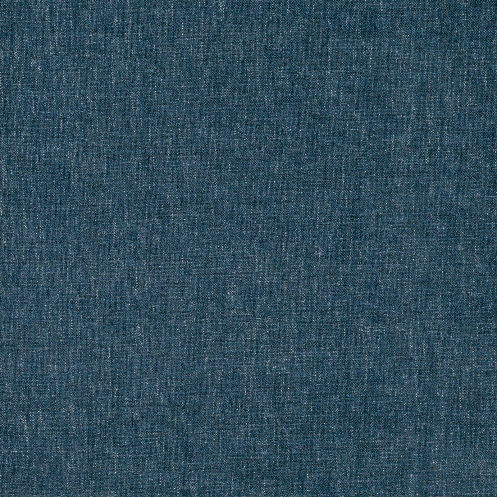 Close view of deep petrol blue woven fabric with fine flecked texture