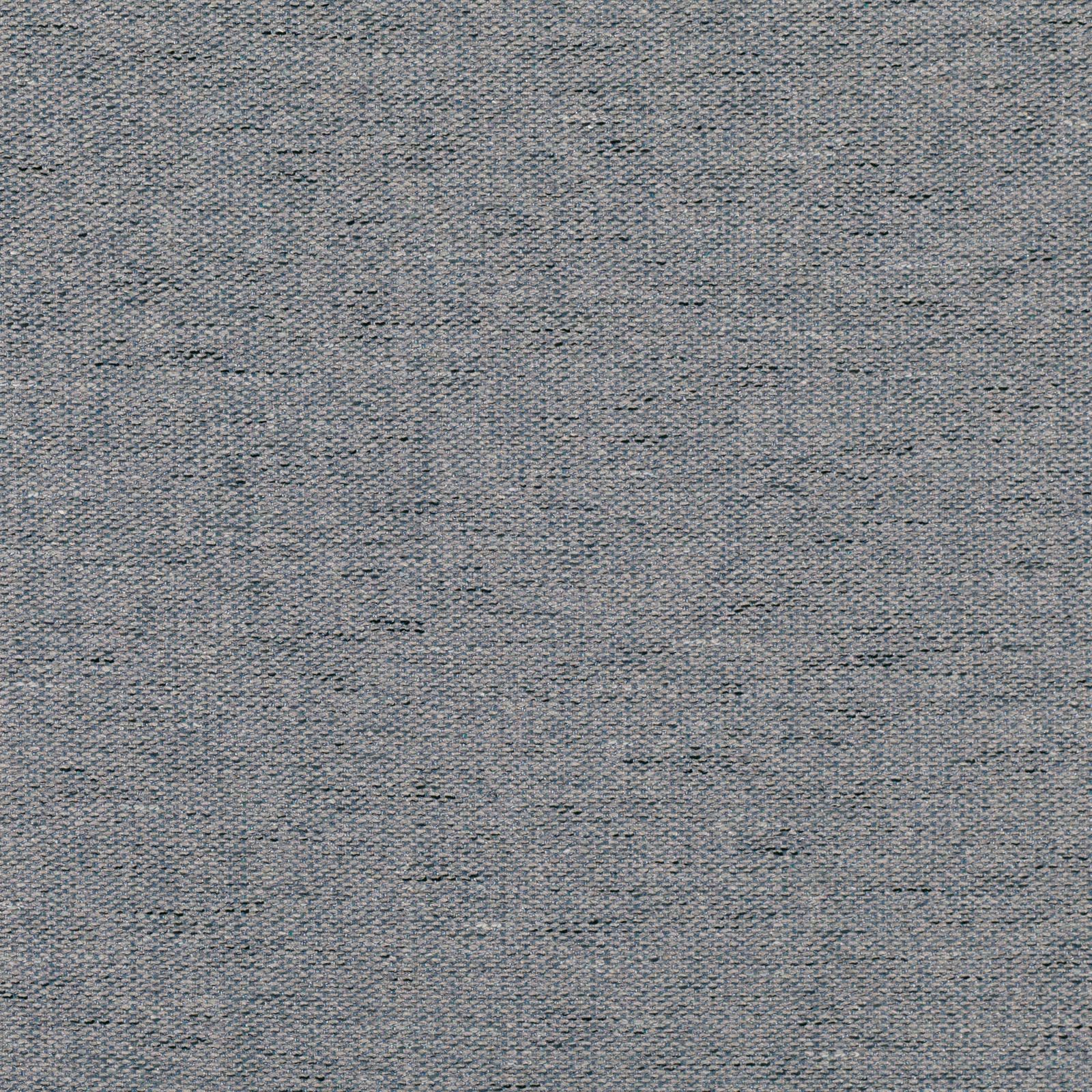 Close-up of muted steel-blue woven fabric with fine grey flecks and irregular horizontal texture