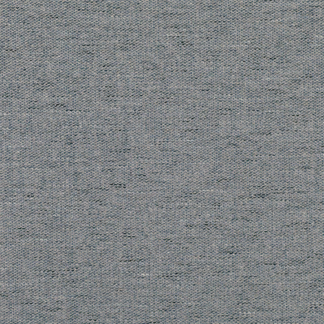 Close-up of muted steel-blue woven fabric with fine grey flecks and irregular horizontal texture