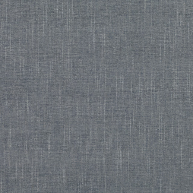 Close-up of blue-grey Rocco Bilberry fabric with fine vertical woven texture