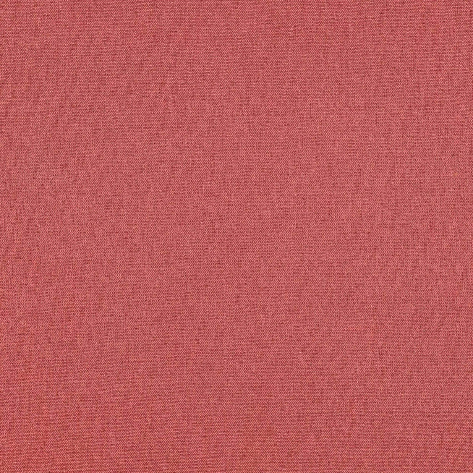 Close-up of muted coral-red Ruskin fabric with a fine, subtly vertical plain weave