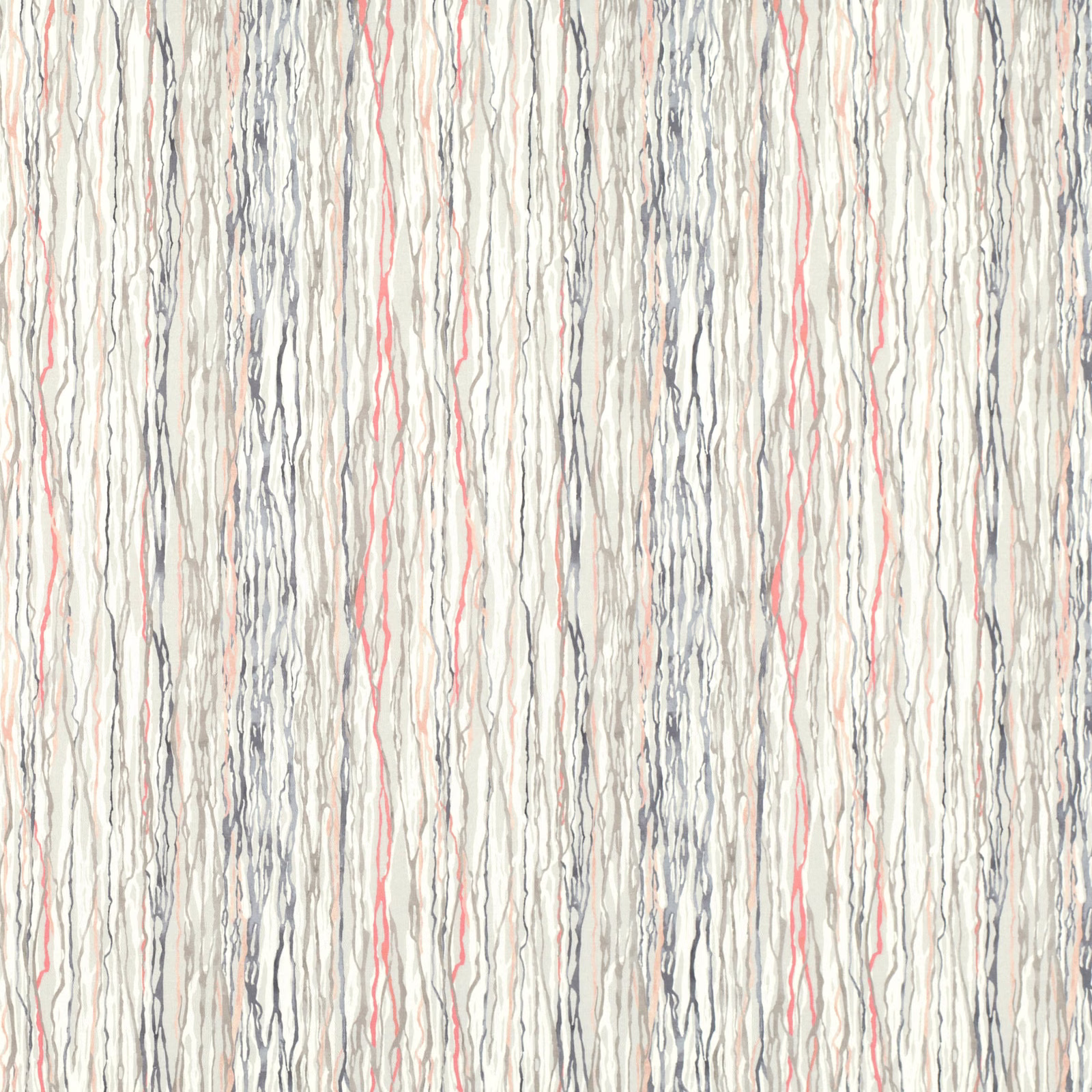 Muted blush fabric with irregular vertical cream, grey and taupe lines
