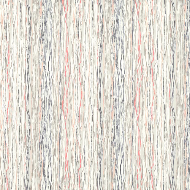 Muted blush fabric with irregular vertical cream, grey and taupe lines