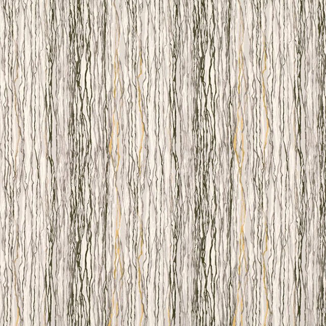Cream textile with irregular vertical grey, olive and ochre striations