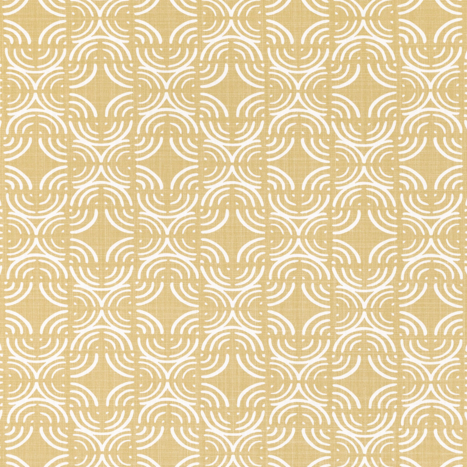 Warm nectar-gold fabric with repeating cream fan-like arcs and subtle surface texture