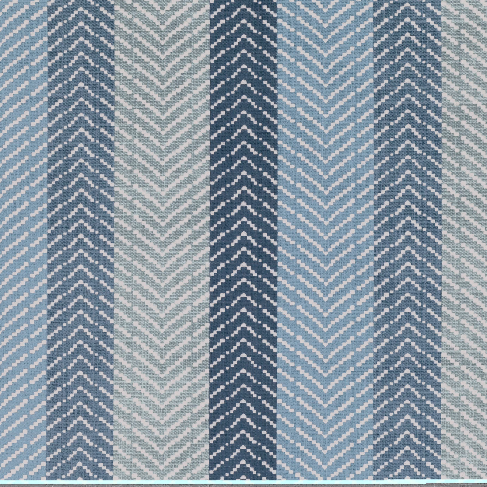 Muted blue and slate chevron stripes in a textured woven close-up
