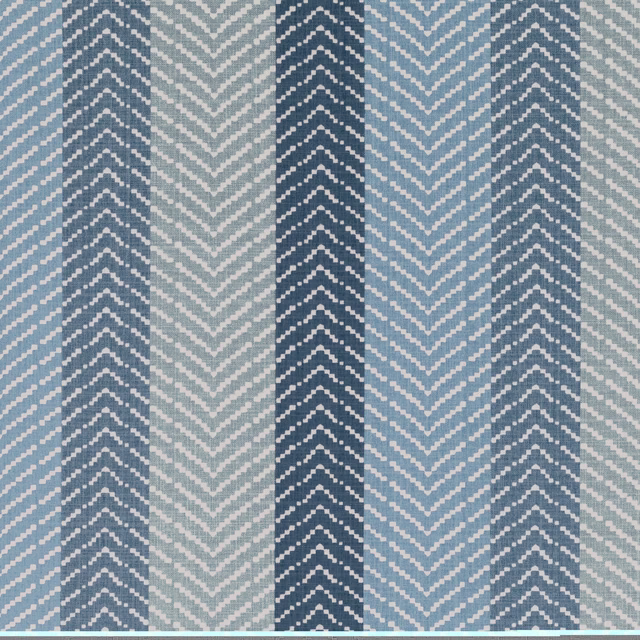 Muted blue and slate chevron stripes in a textured woven close-up