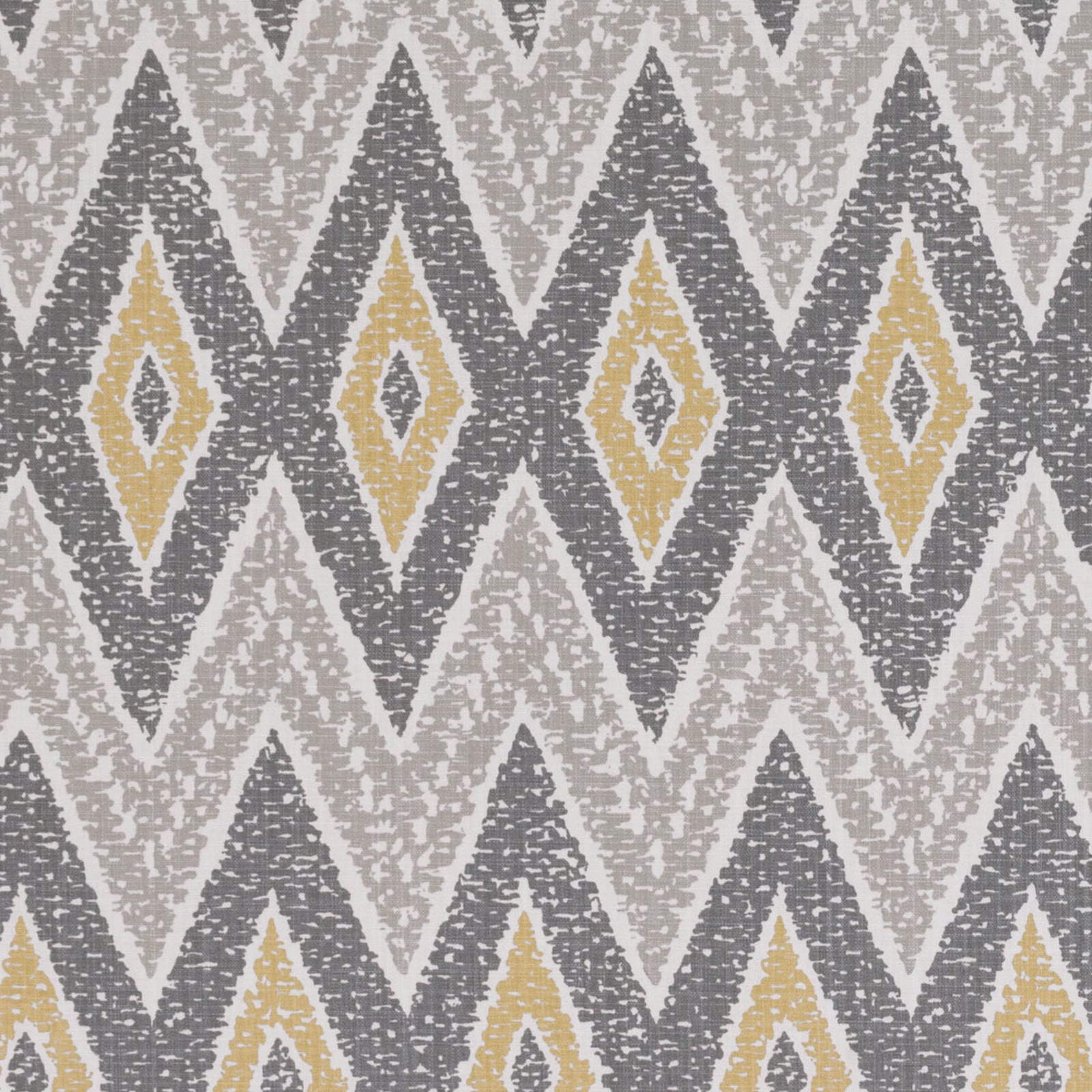 Charcoal, cream and ochre diamond motifs with a broken, tactile-looking surface