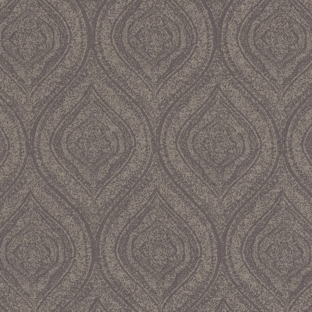 Taupe-grey Sesia textile with charcoal distressed ogee medallions and mottled texture