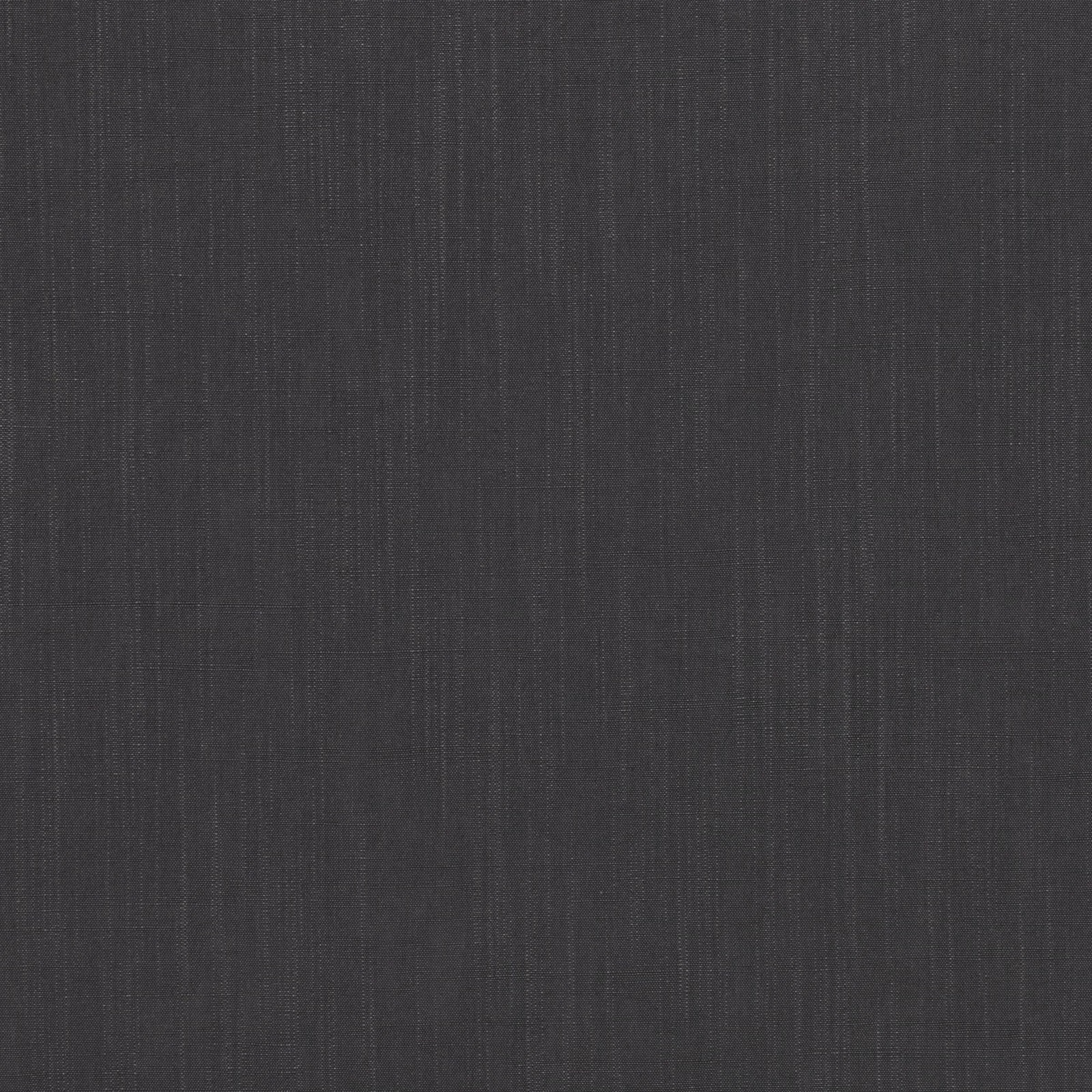 Charcoal woven fabric with fine vertical striations and a subtly textured surface