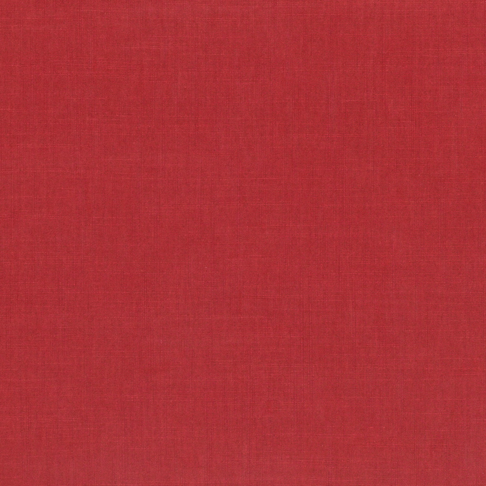 Close-up of warm red plain weave with subtle tonal horizontal and vertical texture